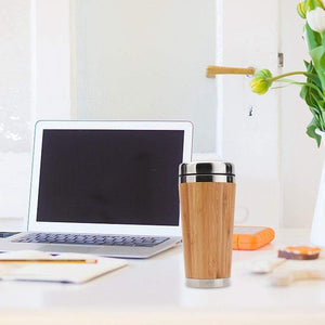 Bamboo and Stainless Steel Travel Mug - Box for Health